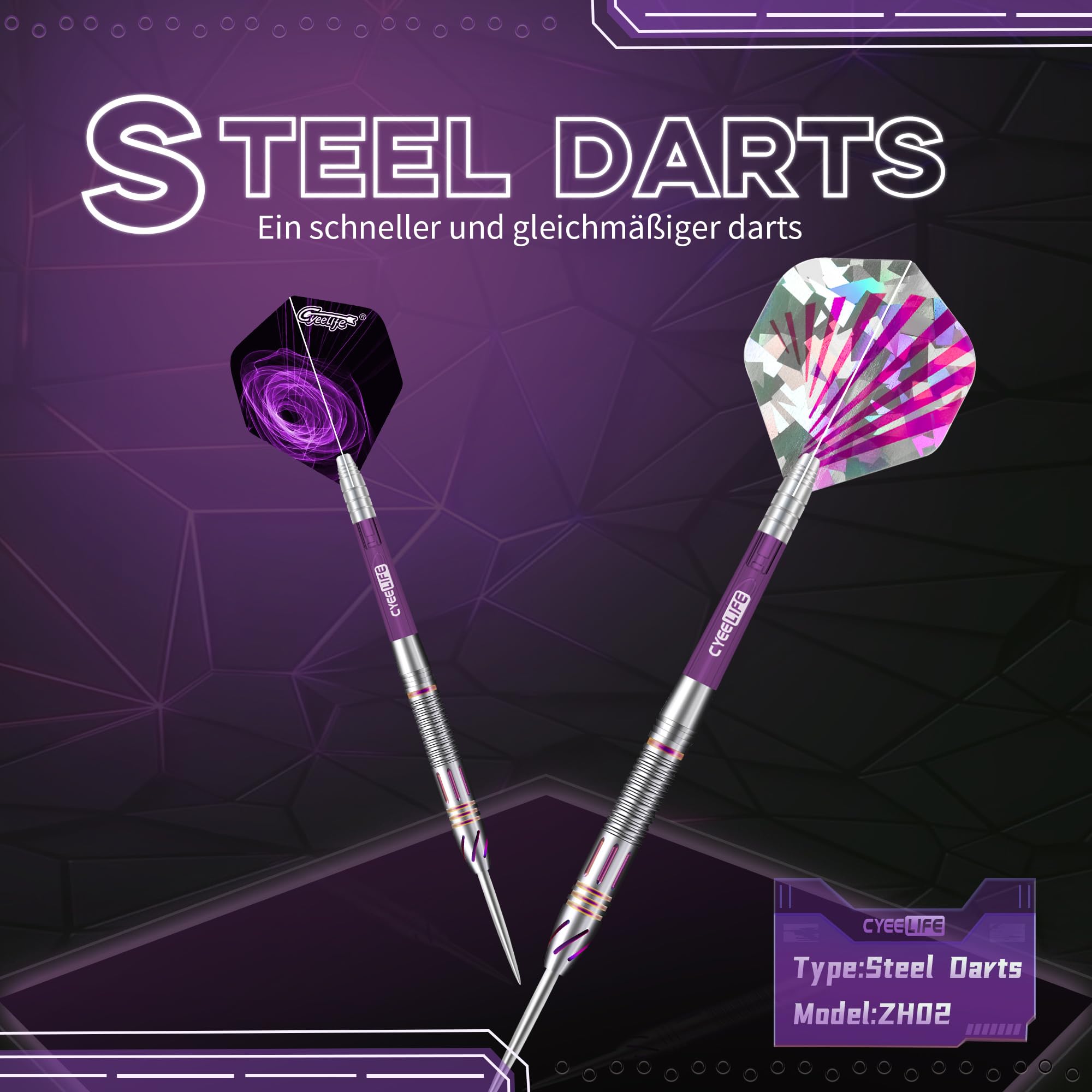 CyeeLife Tungsten Darts 23g Steel Tip,Steel Tip Darts Set with PC